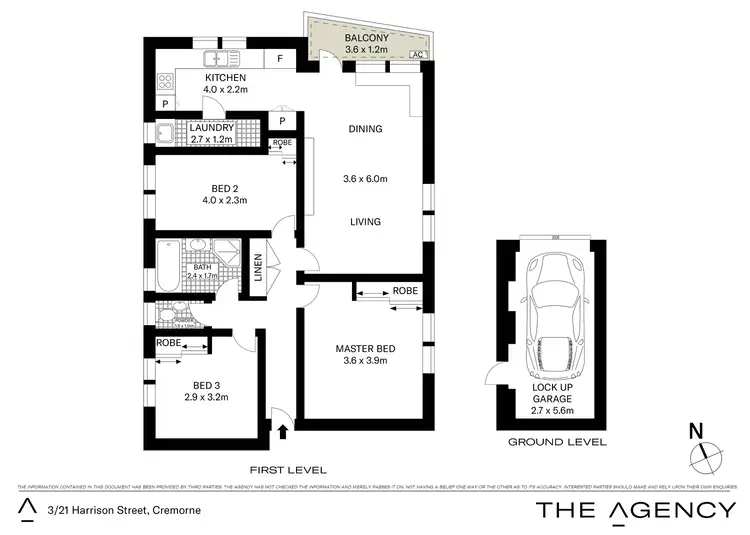 Floorplan of Homely apartment listing, 3/21 Harrison Street, Cremorne NSW 2090