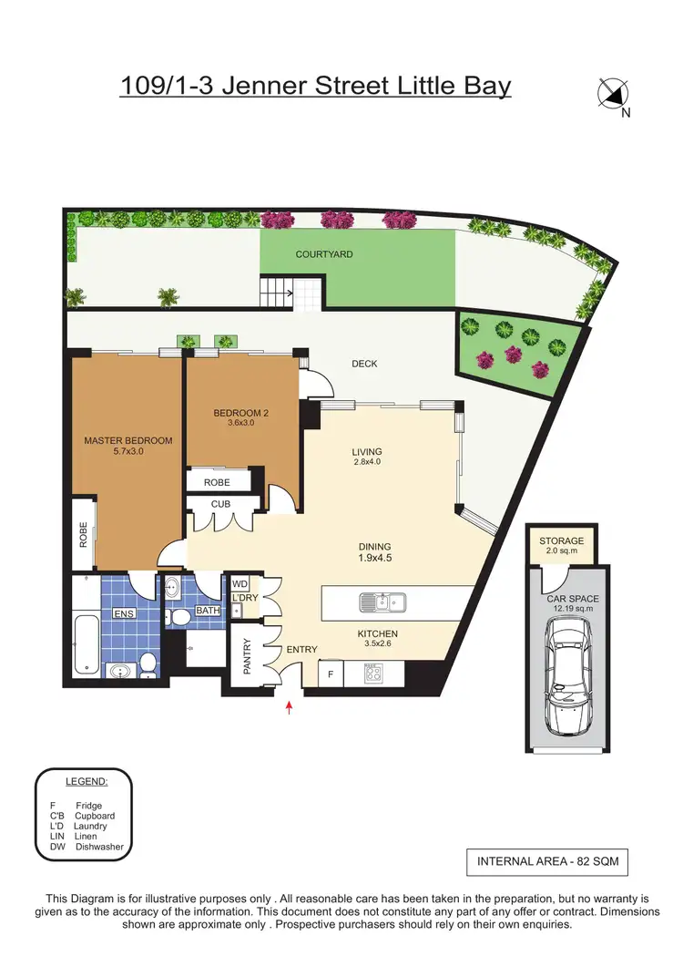 Floorplan of Homely apartment listing, 109/1-3 Jenner Street, Little Bay NSW 2036