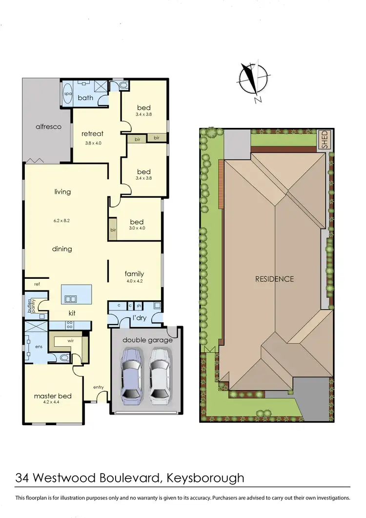 Floorplan of Homely house listing, 34 Westwood Boulevard, Keysborough VIC 3173