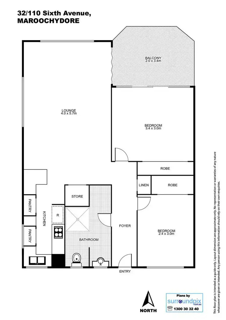 Floorplan of Homely unit listing, 32/110 Sixth Avenue, Maroochydore QLD 4558