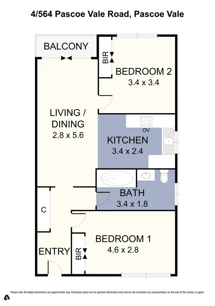 Floorplan of Homely unit listing, 4/564 Pascoe Vale Road, Pascoe Vale VIC 3044