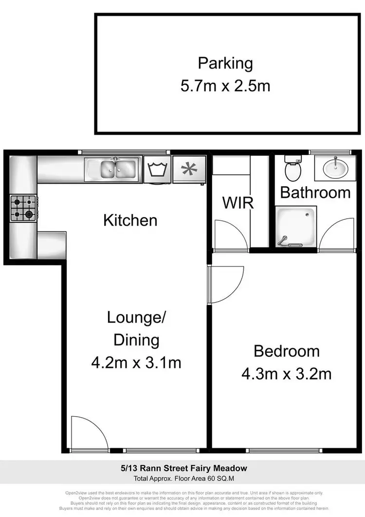 Floorplan of Homely unit listing, 5/13 Rann Street, Fairy Meadow NSW 2519