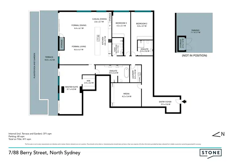 Floorplan of Homely apartment listing, 7/88 Berry Street, North Sydney NSW 2060