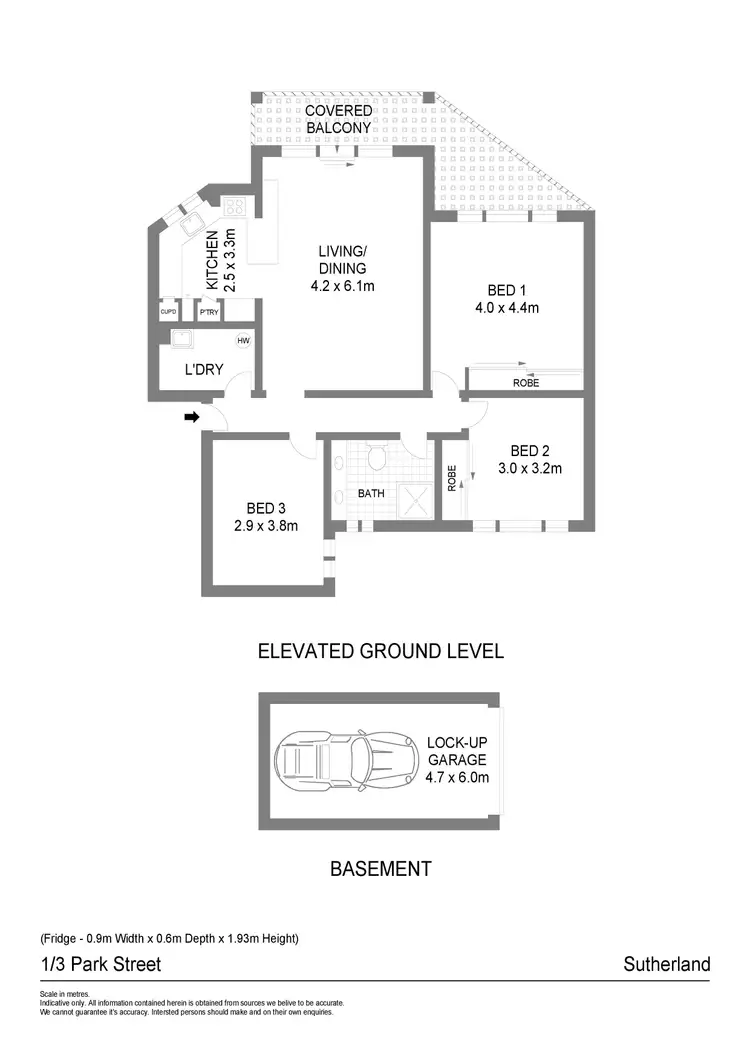 Floorplan of Homely apartment listing, 1/3-7 Park Street, Sutherland NSW 2232