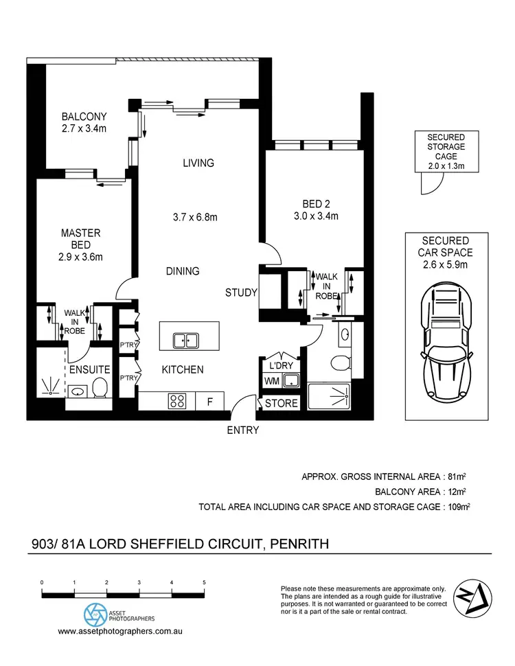Floorplan of Homely apartment listing, 903/81A Lord Sheffield Circuit, Penrith NSW 2750