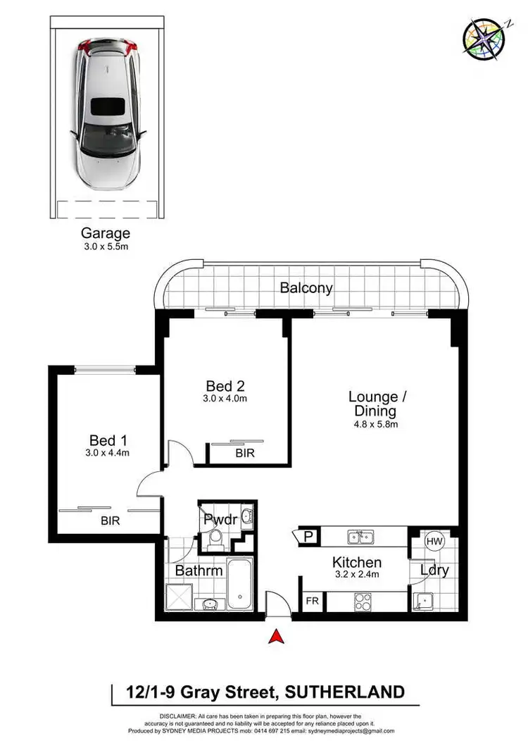 Floorplan of Homely unit listing, 12/1-9 Gray Street, Sutherland NSW 2232