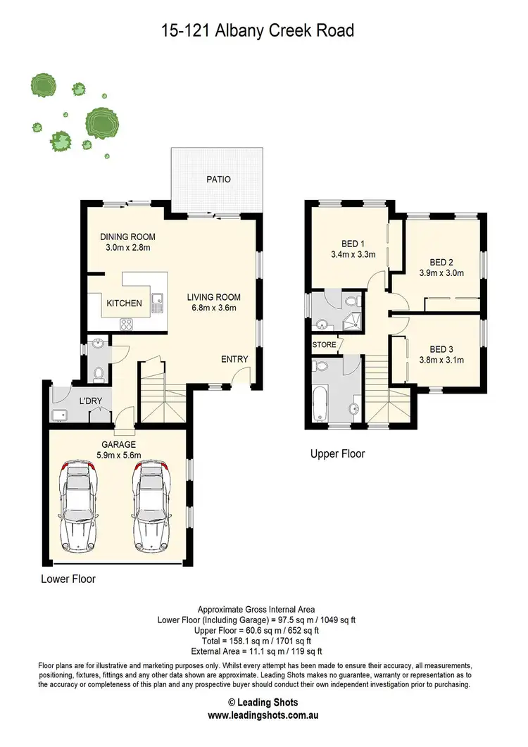 Floorplan of Homely townhouse listing, 121 Albany Creek Road, Aspley QLD 4034