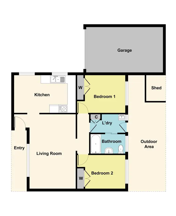 Floorplan of Homely unit listing, 3/418 Forest Street, Wendouree VIC 3355
