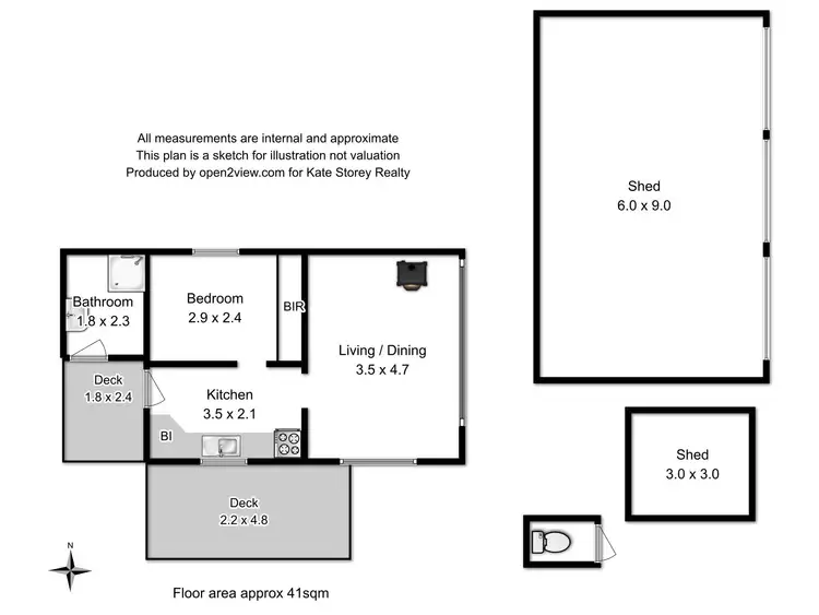 Floorplan of Homely studio listing, 92 Hawker Street, Murdunna TAS 7178