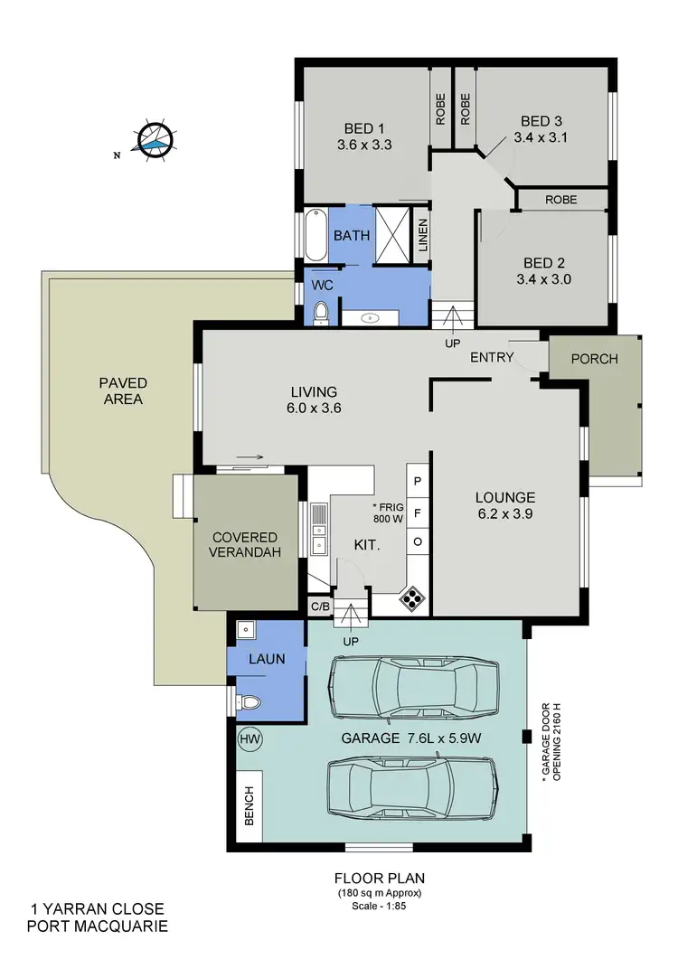 Floorplan of Homely house listing, 1 Yarran Close, Port Macquarie NSW 2444