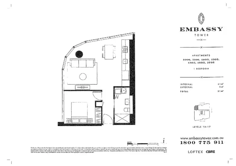 Floorplan of Homely apartment listing, 1006/1 Marshall Avenue, St Leonards NSW 2065