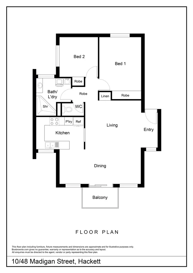Floorplan of Homely apartment listing, 10/48 Madigan Street, Hackett ACT 2602