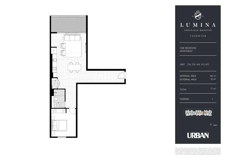 Floorplan of Homely apartment listing, 613/26 Lord Sheffield Circuit, Penrith NSW 2750