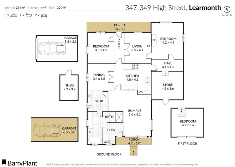 Floorplan of Homely house listing, 347-349 High Street, Learmonth VIC 3352