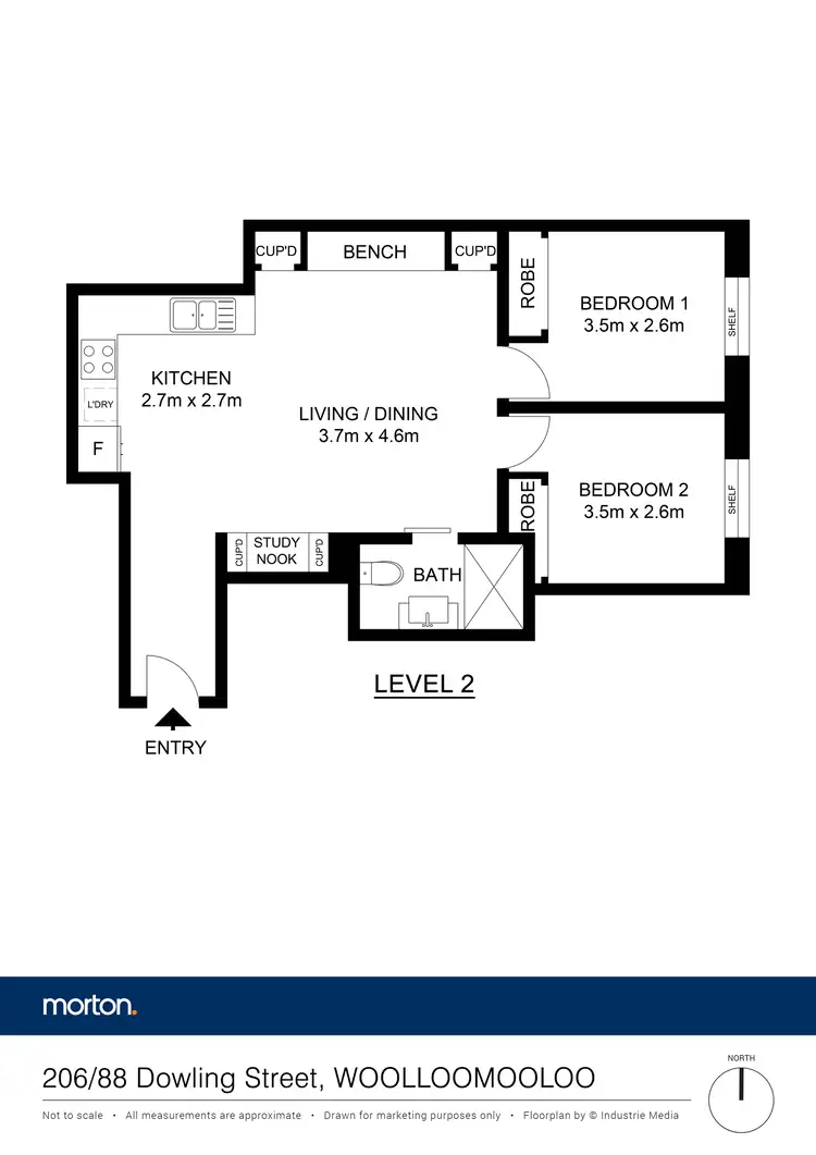 Floorplan of Homely apartment listing, 206/88 Dowling Street, Woolloomooloo NSW 2011