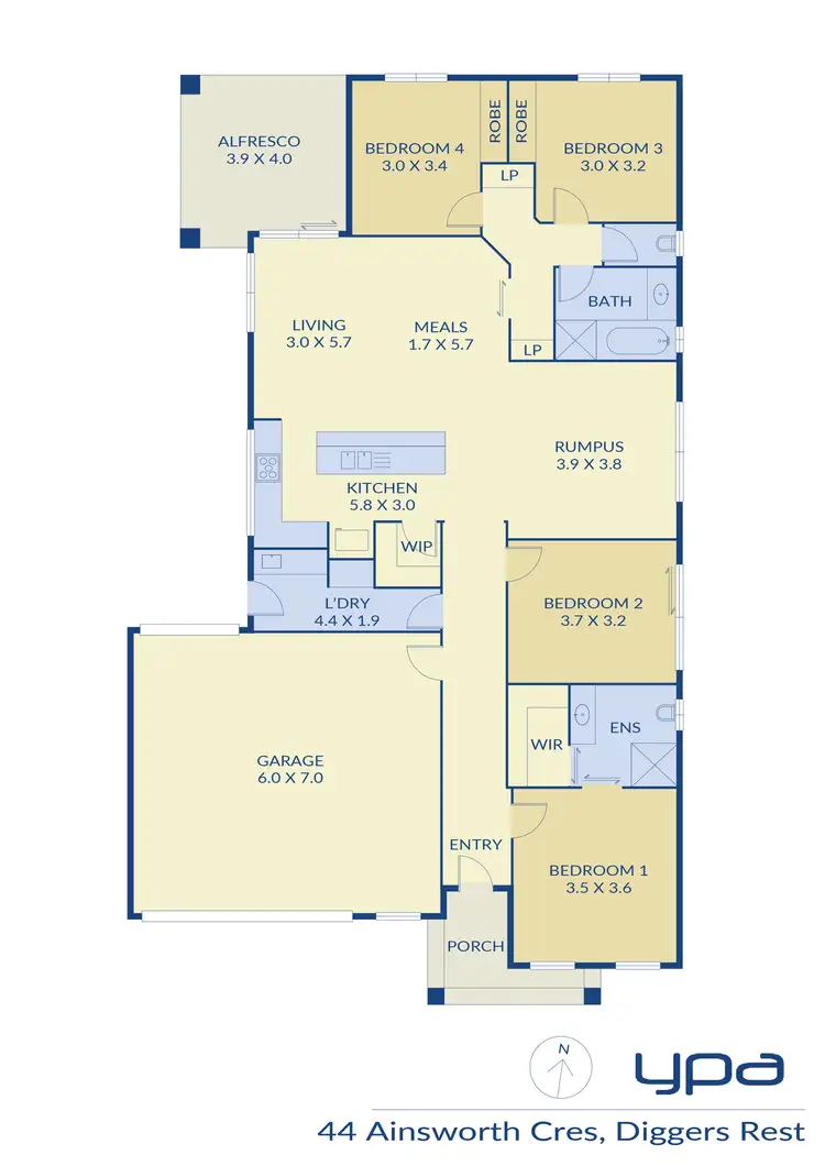 Floorplan of Homely house listing, 44 Ainsworth Crescent, Diggers Rest VIC 3427