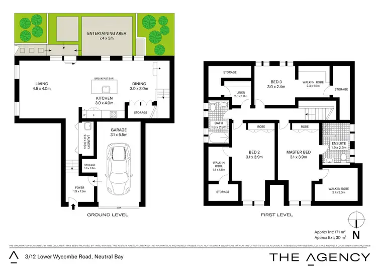 Floorplan of Homely townhouse listing, Res.3/12 Lower Wycombe Road, Neutral Bay NSW 2089