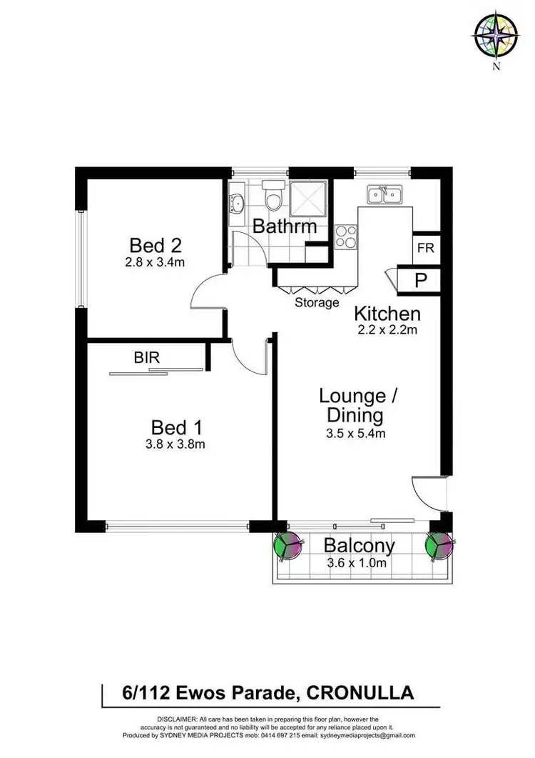 Floorplan of Homely unit listing, 6/112 Ewos Parade, Cronulla NSW 2230