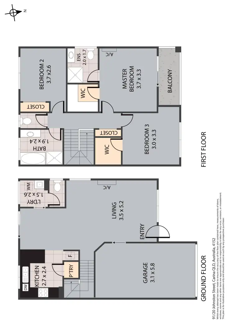 Floorplan of Homely townhouse listing, 91/20 Johnston Street, Carina QLD 4152