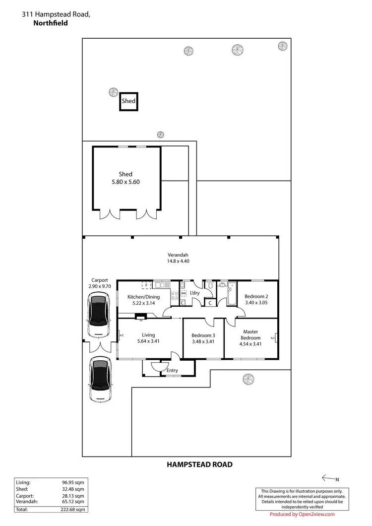 Floorplan of Homely house listing, 311 Hampstead Road, Northfield SA 5085
