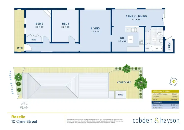 Floorplan of Homely house listing, 10 Clare Street, Rozelle NSW 2039