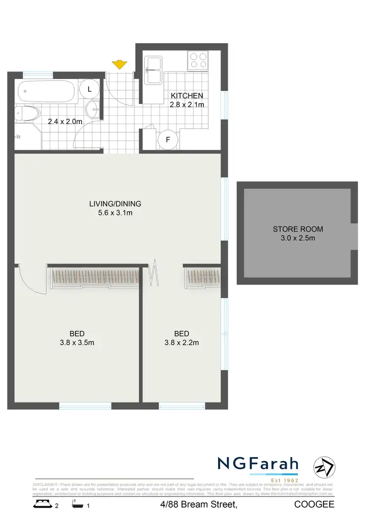 Floorplan of Homely apartment listing, 4/88 Bream Street, Coogee NSW 2034