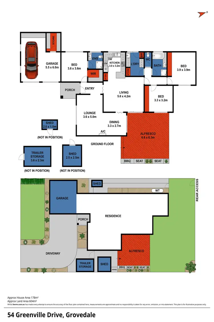 Floorplan of Homely house listing, 54 Greenville Drive, Grovedale VIC 3216