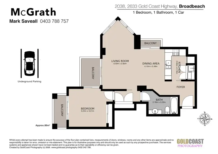 Floorplan of Homely apartment listing, 2038/2633 Gold Coast Highway, Broadbeach QLD 4218