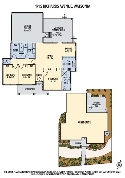 Floorplan of Homely unit listing, 1/15 Richards Avenue, Watsonia VIC 3087