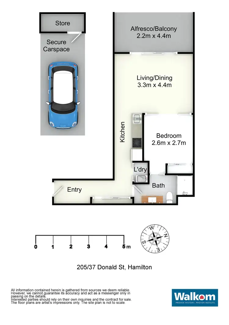 Floorplan of Homely apartment listing, 205/37 Donald Street, Hamilton NSW 2303