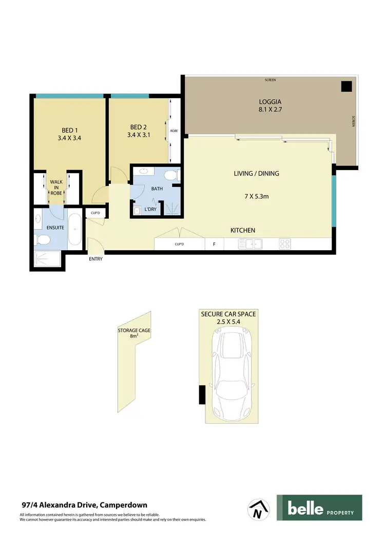Floorplan of Homely apartment listing, 97/4 Alexandra Drive, Camperdown NSW 2050