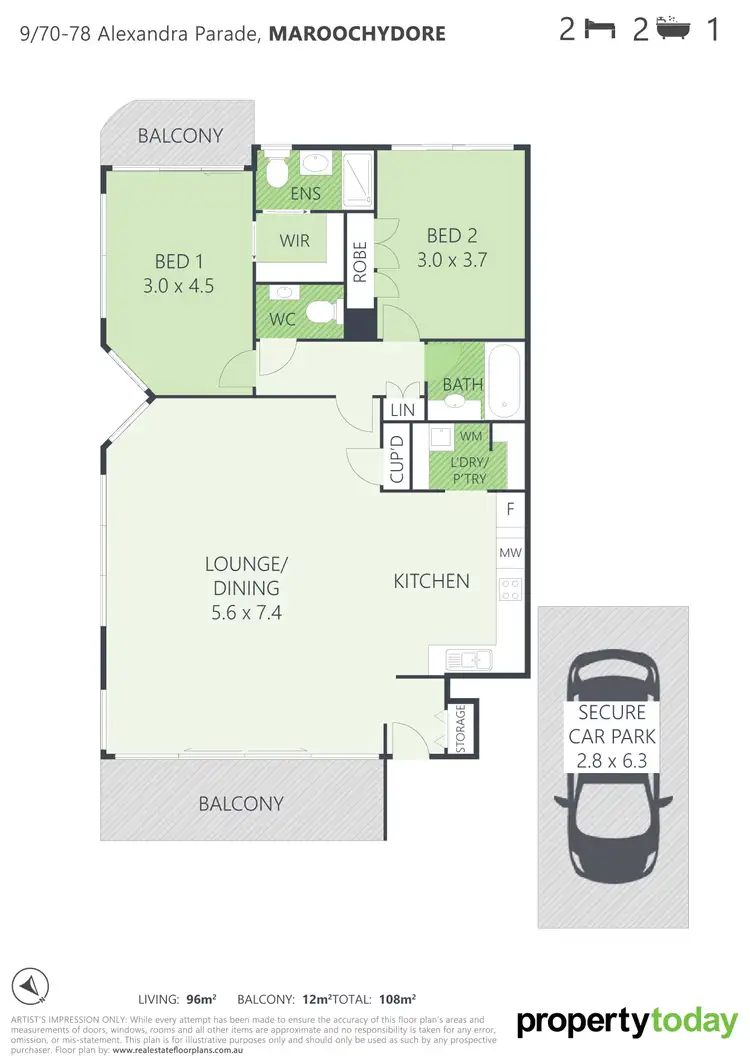 Floorplan of Homely unit listing, 9/70-78 Alexandra Parade, Maroochydore QLD 4558
