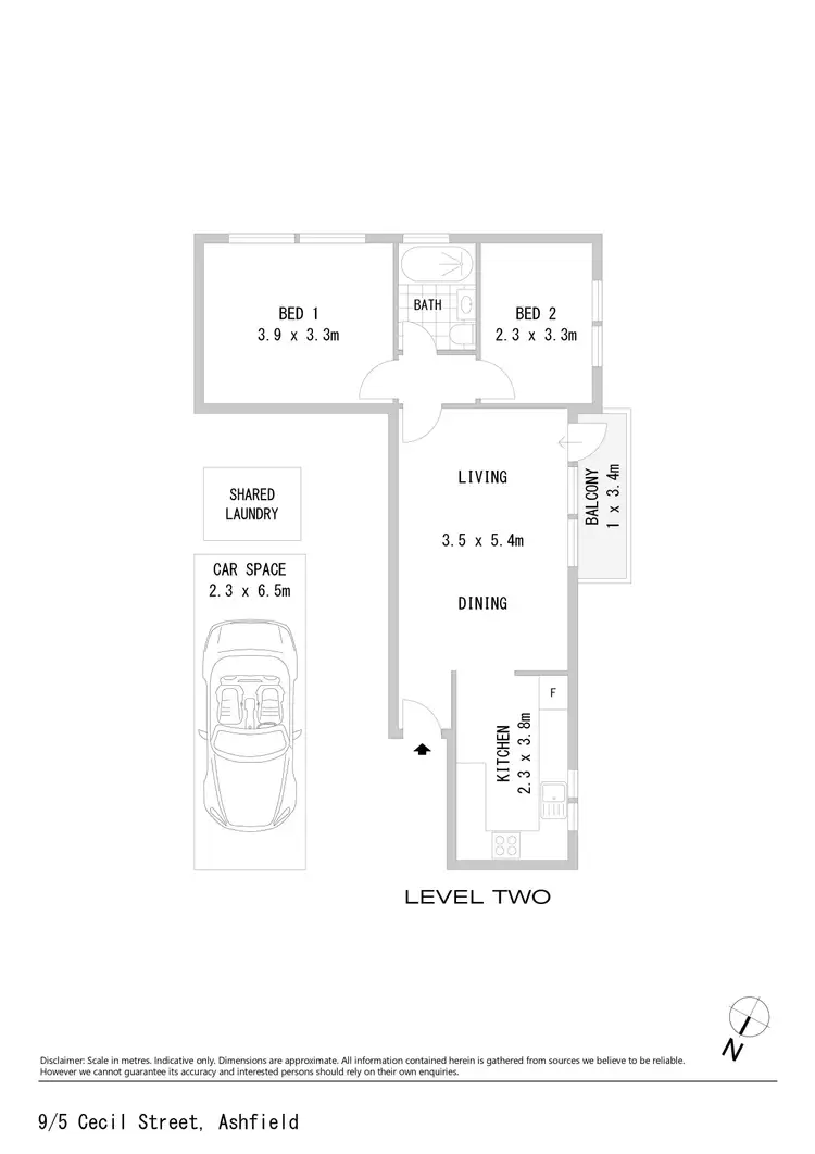 Floorplan of Homely apartment listing, 9/5 Cecil Street, Ashfield NSW 2131