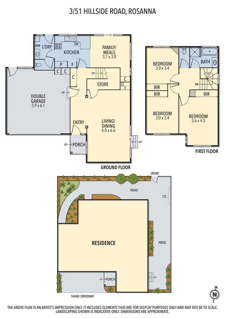 Floorplan of Homely townhouse listing, 3/51 Hillside Road, Rosanna VIC 3084