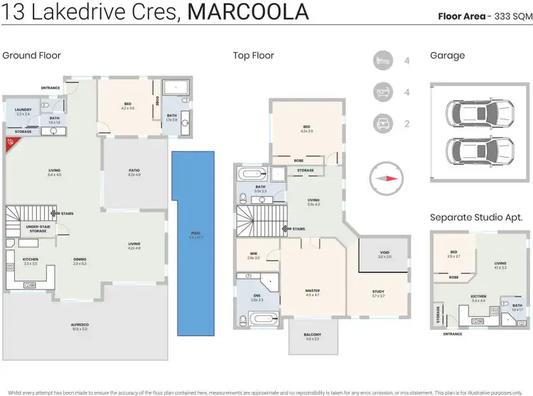 Floorplan of Homely house listing, 13 Lakedrive Crescent, Marcoola QLD 4564