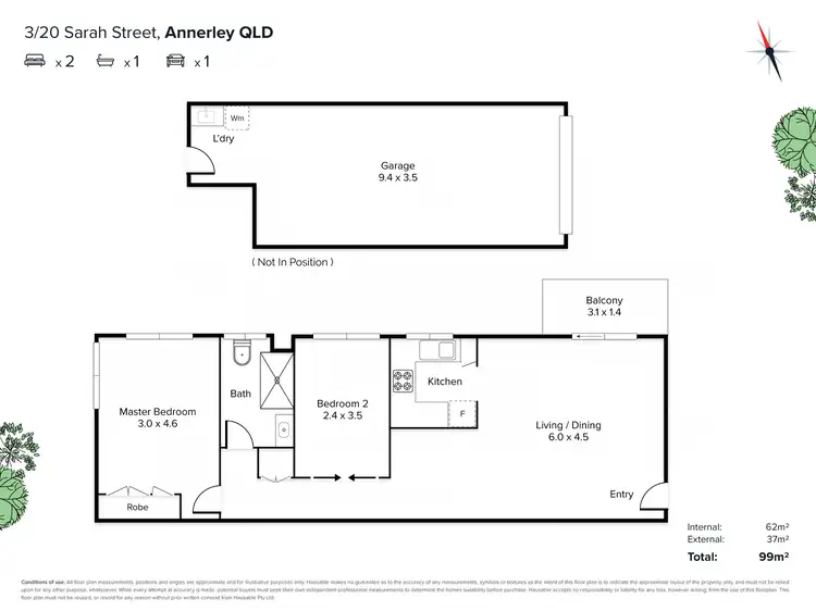 Floorplan of Homely unit listing, 3/20 Sarah Street, Annerley QLD 4103