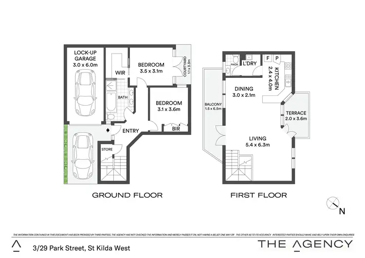 Floorplan of Homely townhouse listing, 3/29 Park Street, St Kilda West VIC 3182