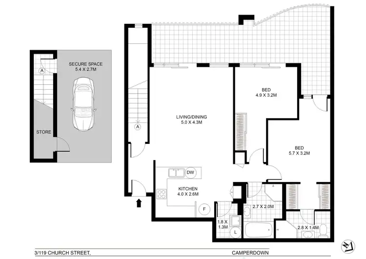 Floorplan of Homely apartment listing, 3/135 Church Street, Camperdown NSW 2050