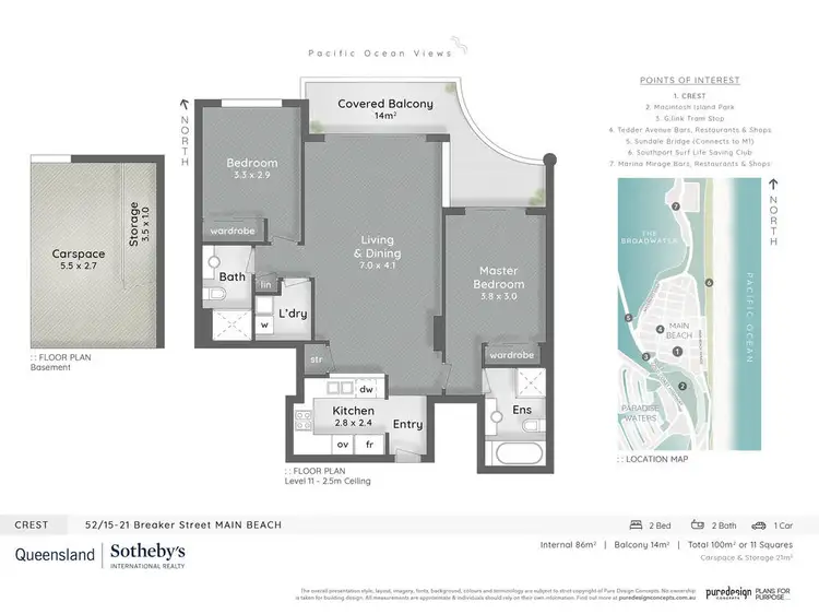 Floorplan of Homely apartment listing, 52/15 Breaker Street, Main Beach QLD 4217