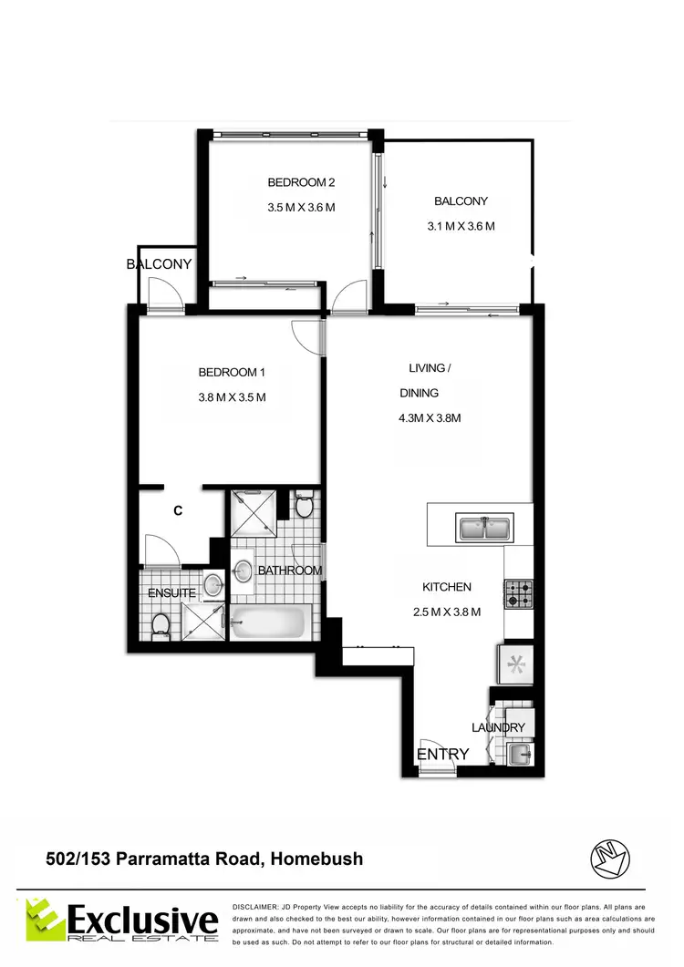 Floorplan of Homely apartment listing, 502/153 Parramatta Road, Homebush NSW 2140