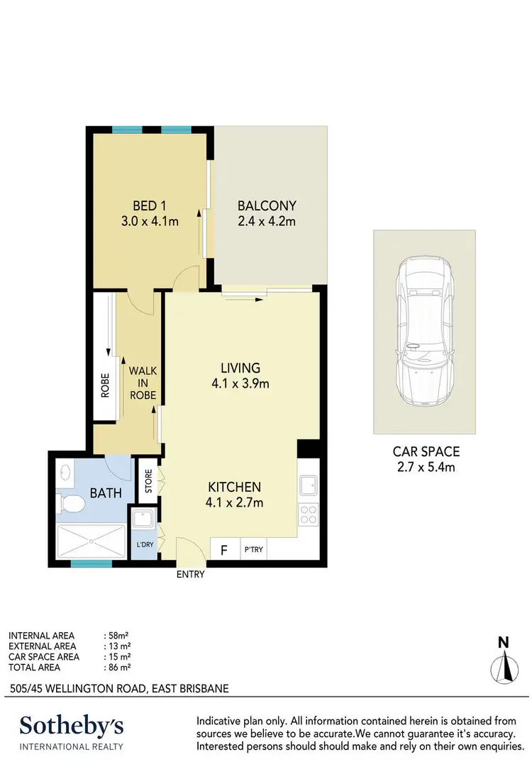Floorplan of Homely unit listing, 505/45 Wellington Road, East Brisbane QLD 4169