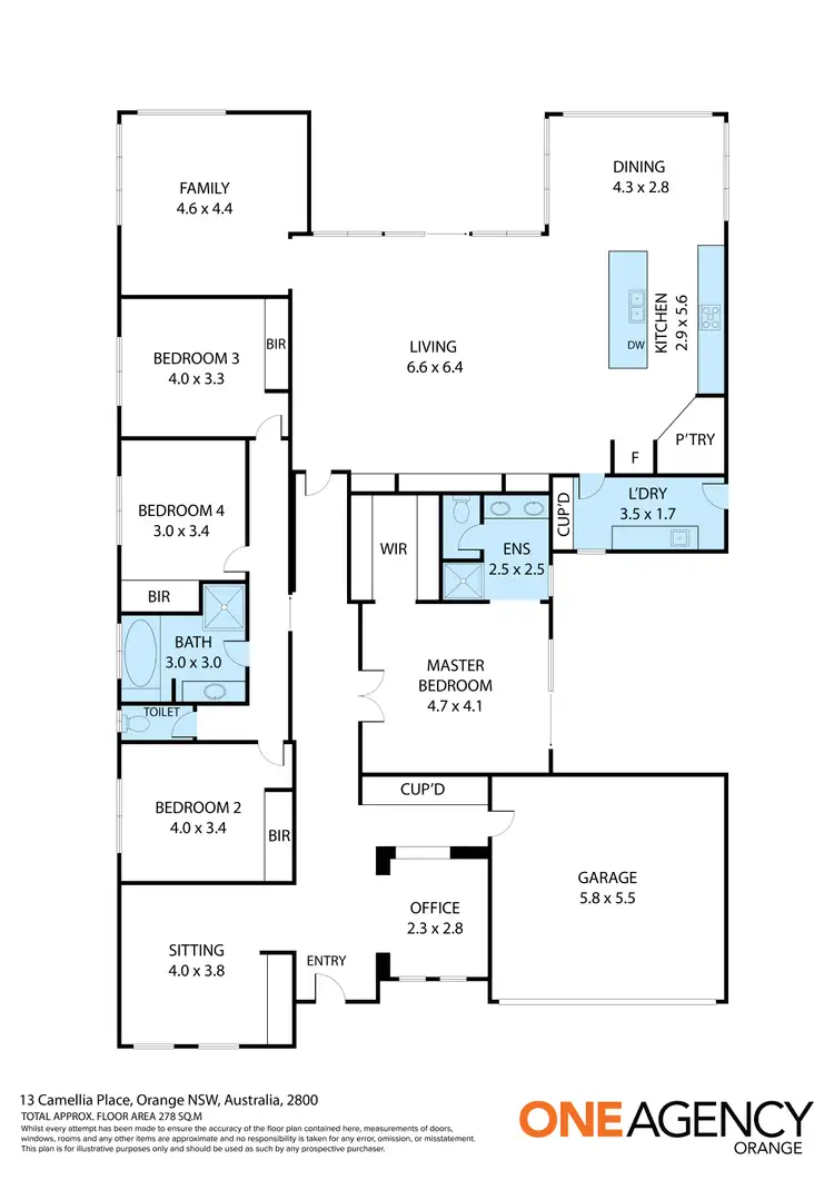 Floorplan of Homely house listing, 13 Camellia Place, Orange NSW 2800