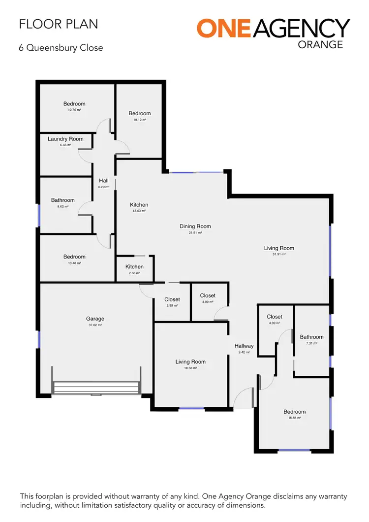 Floorplan of Homely house listing, 6 Queensbury Close, Orange NSW 2800