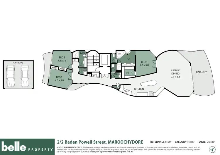 Floorplan of Homely unit listing, 2/2 Baden Powell Street, Maroochydore QLD 4558