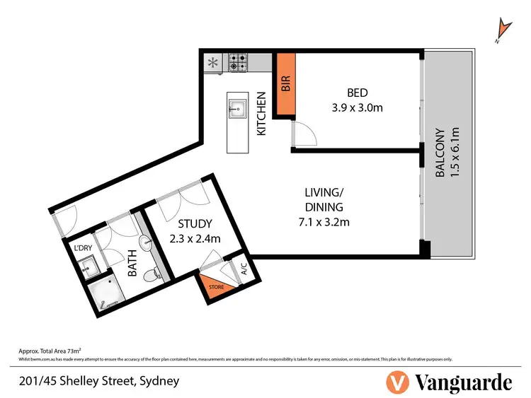 Floorplan of Homely apartment listing, 45 Shelley Street, Sydney NSW 2000