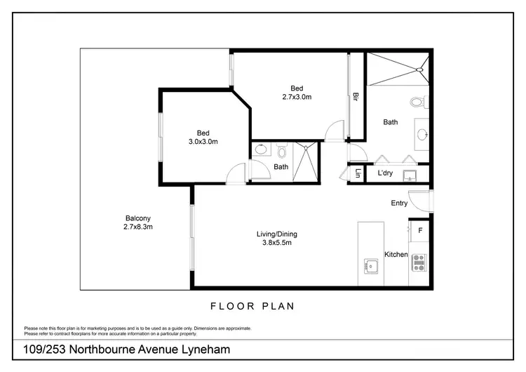Floorplan of Homely apartment listing, 109/253 Northbourne Avenue, Lyneham ACT 2602