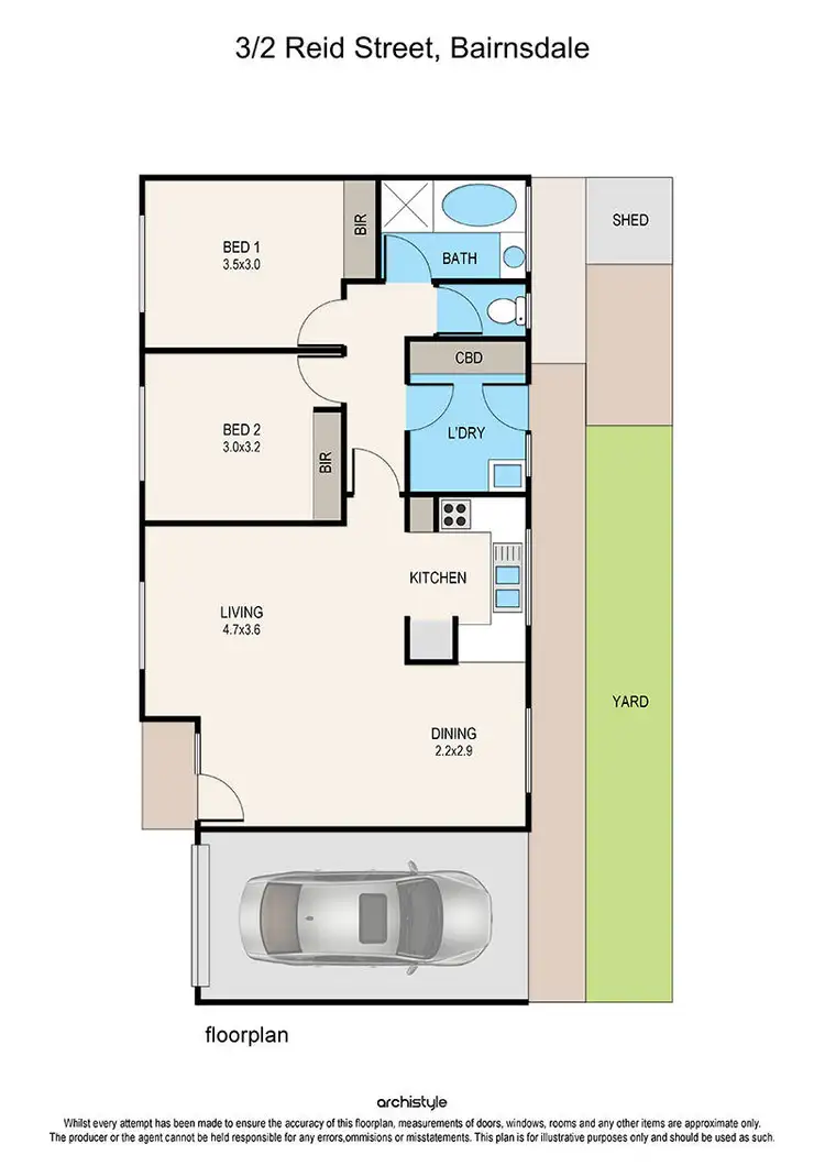 Floorplan of Homely unit listing, 3/2 Reid Street, Bairnsdale VIC 3875