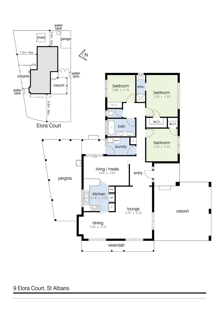 Floorplan of Homely house listing, 9 Elora Court, St Albans VIC 3021