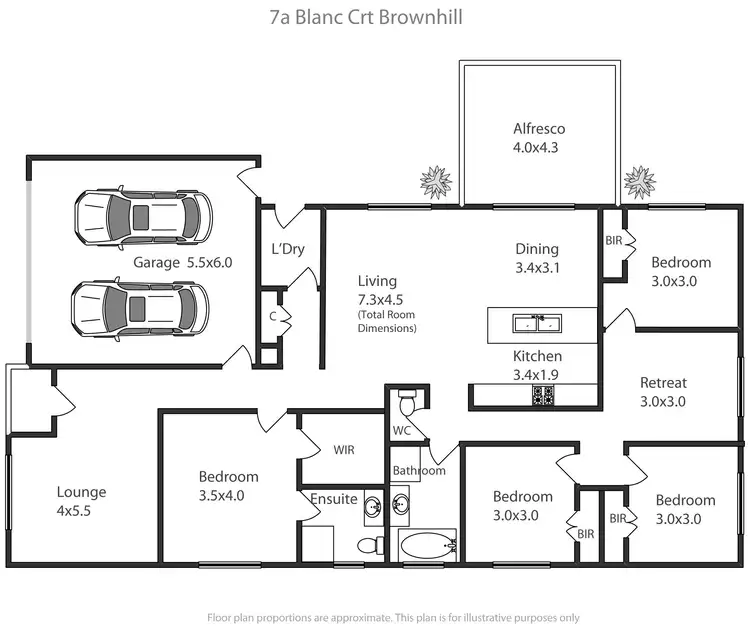 Floorplan of Homely house listing, 7a Blanc Court, Brown Hill VIC 3350