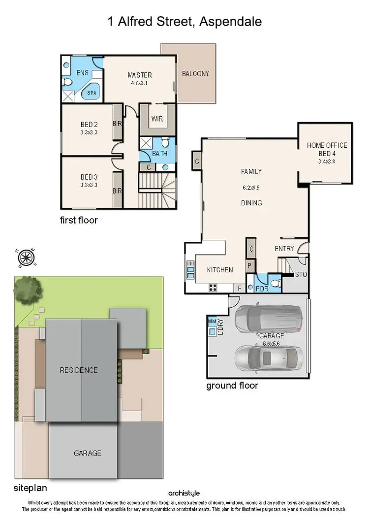 Floorplan of Homely townhouse listing, 1 Alfred Street, Aspendale VIC 3195